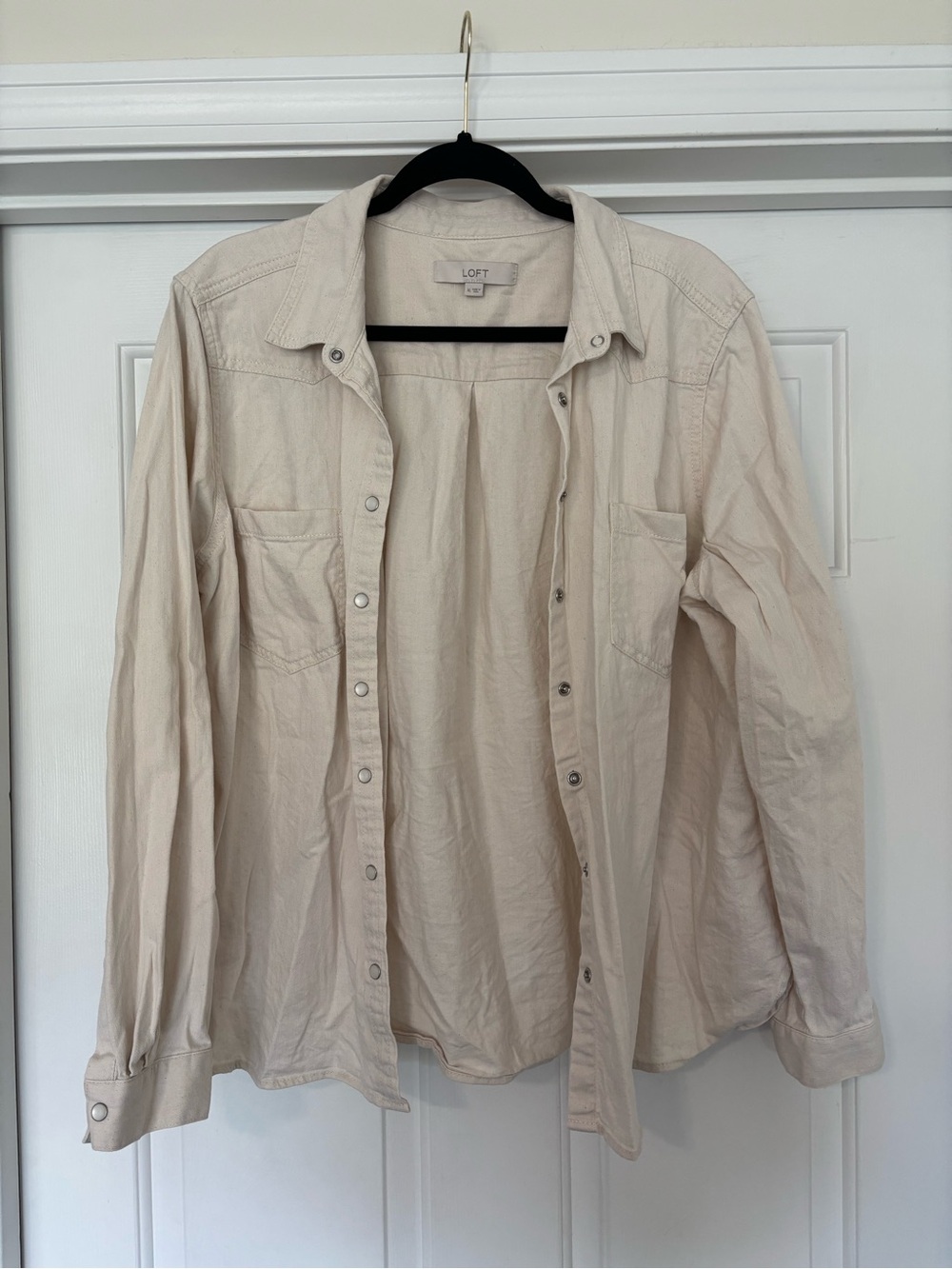 LOFT Light Beige Button Down Shirt | Size XL